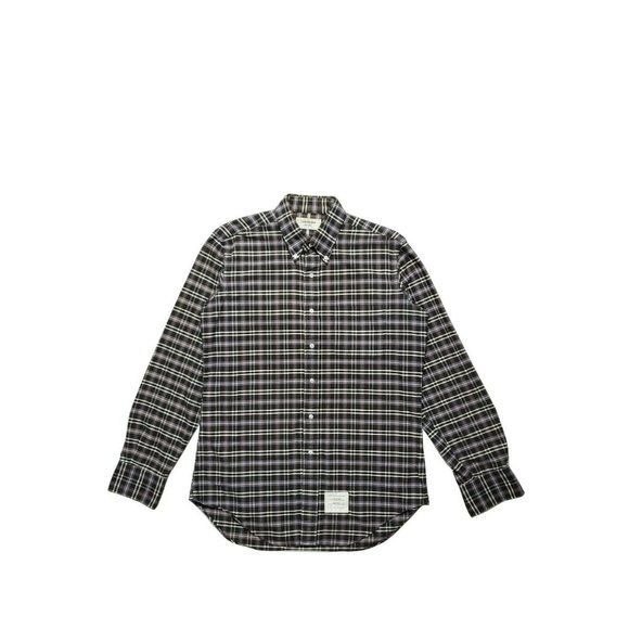 Thom Browne (4/L) Plaid L/S Button up Shirt - Purple/Grey USA Essential - Picture 1 of 6